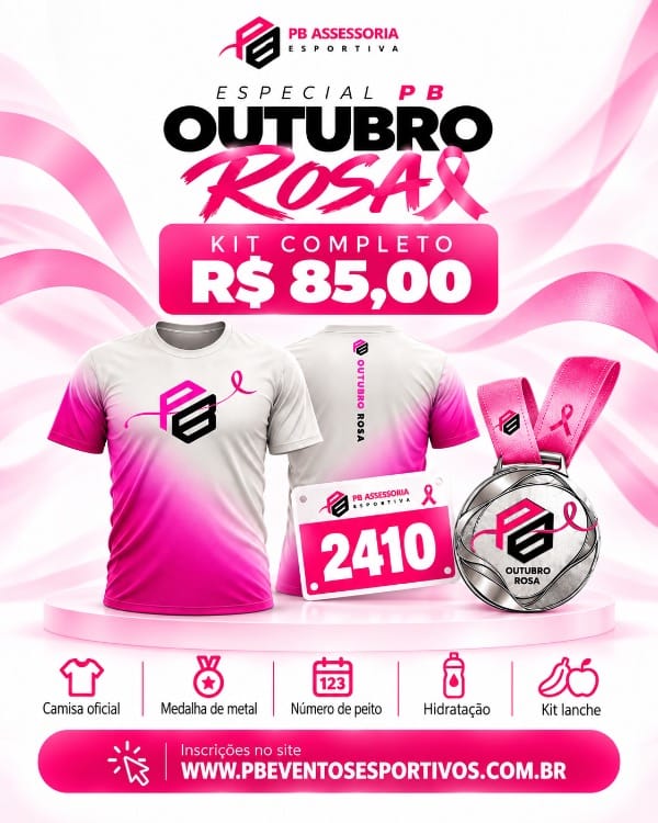 KIT PARTICIPAÇÃO do evento ESPECIAL PB OUTUBRO ROSA