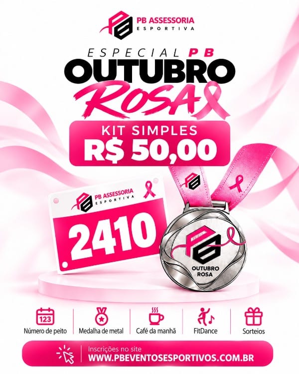 KIT SIMPLES do evento ESPECIAL PB OUTUBRO ROSA